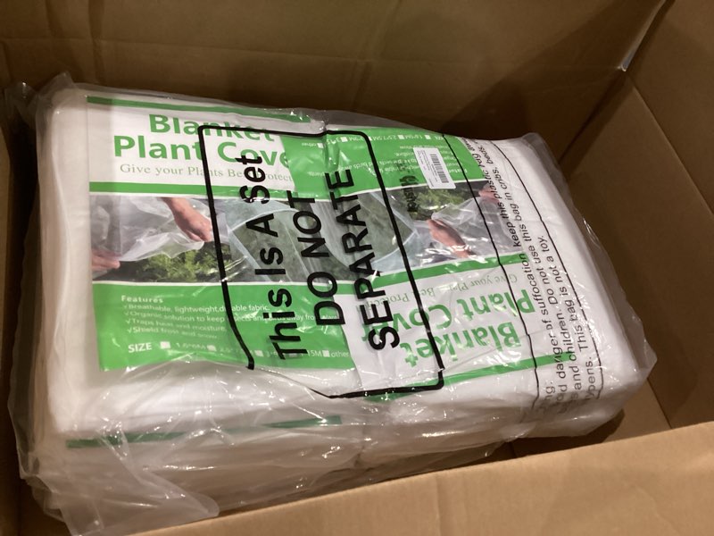 Condition photo showing Good Condition for hushee 6 pack plant covers freeze protection, 8 x 24ft frost blankets cover for plants, plant frost protection cover, garden netting for winter, floating cover frost cloth, freeze protection blankets