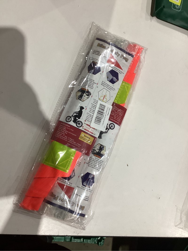 2 pcs uelfbaby bike safety flag with pole 6-foot adjustable height heavy duty fiberglass pole polyes