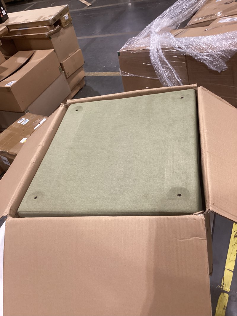 Condition photo showing As Is for 3-in-1 dog ramp pet stairs 18.9"x17.72"x19.29" with hidden storage ottoman, anti-slip steps for small, medium, large, senior & injured pets, 220lbs for bed & sofa, green