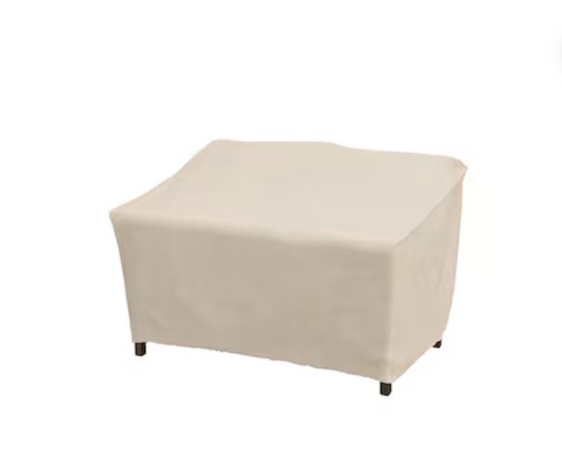 style selections tan polyester patio furniture cover for loveseat