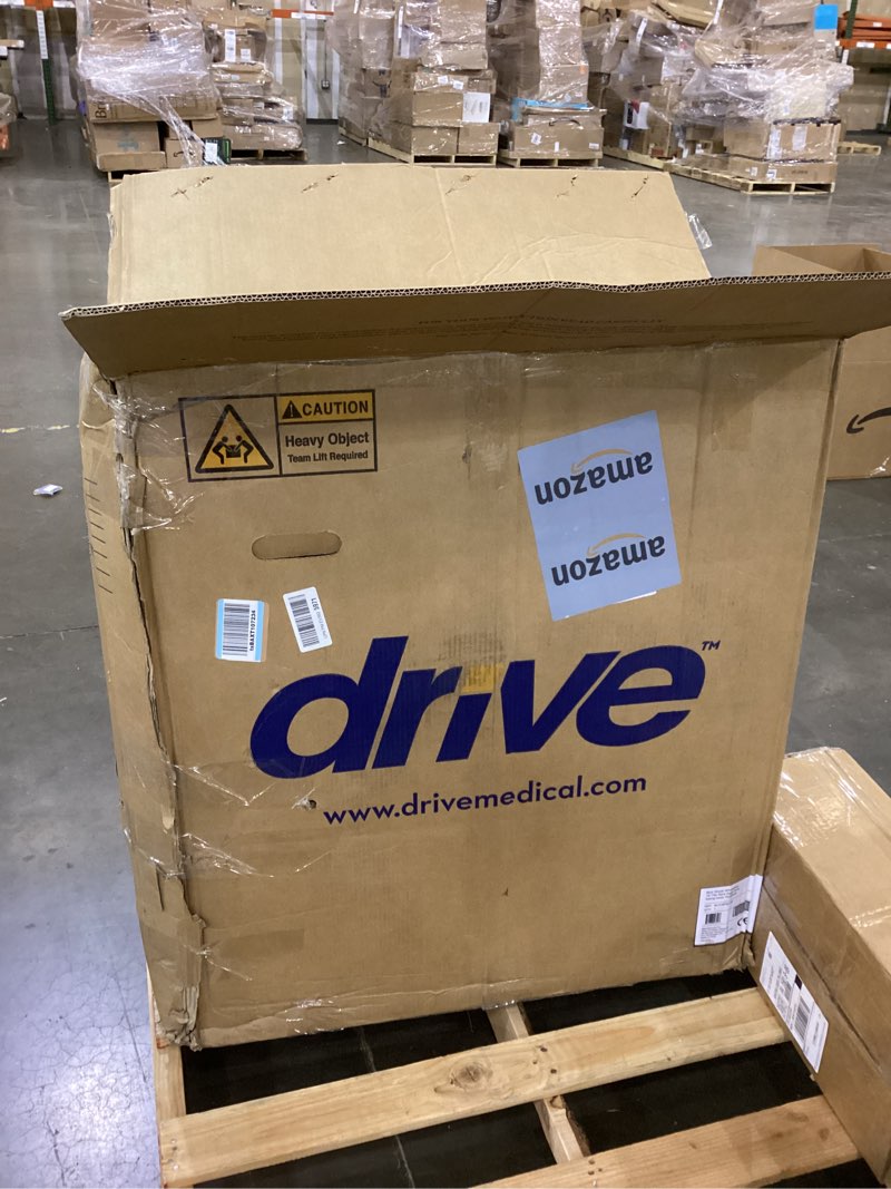Condition photo showing As Is for Drive Medical Blue Streak Wheelchair with Flip Back Desk Arms, Swing Away Footrests, 16 Inch Seat