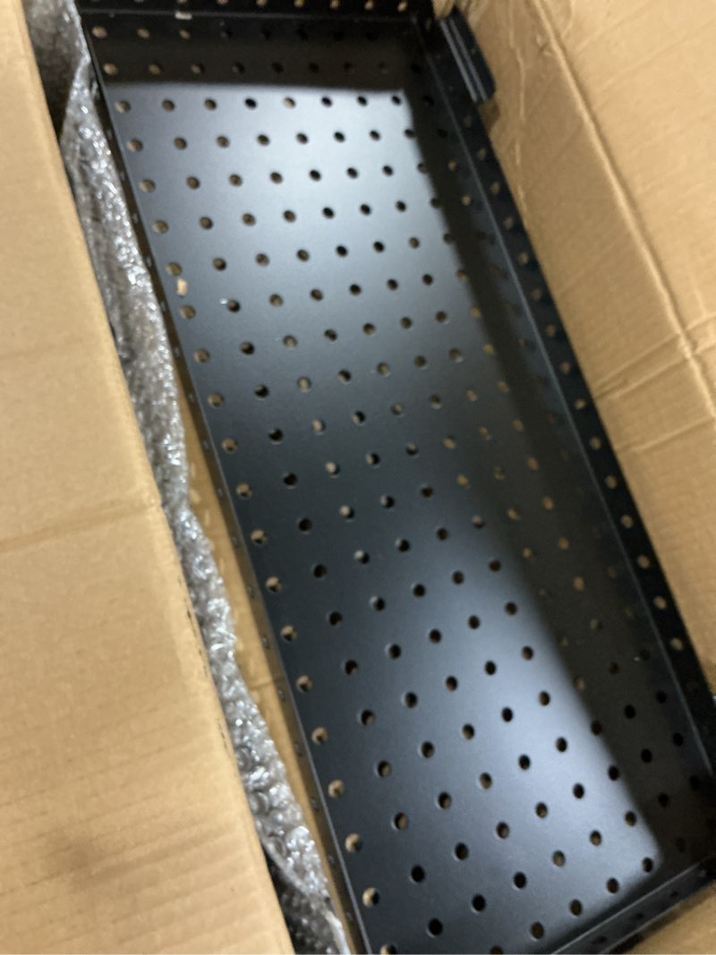Condition photo showing Good Condition for slatwall shelves 24x10 inch, slatwall accessories for retail, garage, home storage, heavy duty slat wall hanging shelf (4, black) 4 black