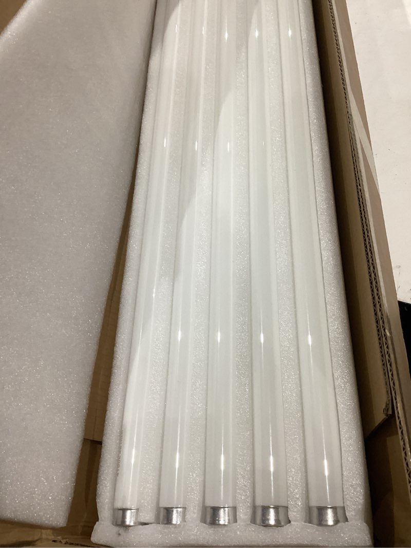 Condition photo showing Good Condition for f32t8/841 32w 48 inch t8 fluorescent tube light bulb, t8 fluorescent bulbs 4 foot, 4ft light bulb, 4100k cool white, 2850 lumens, g13 medium bi-pin base,10 pack