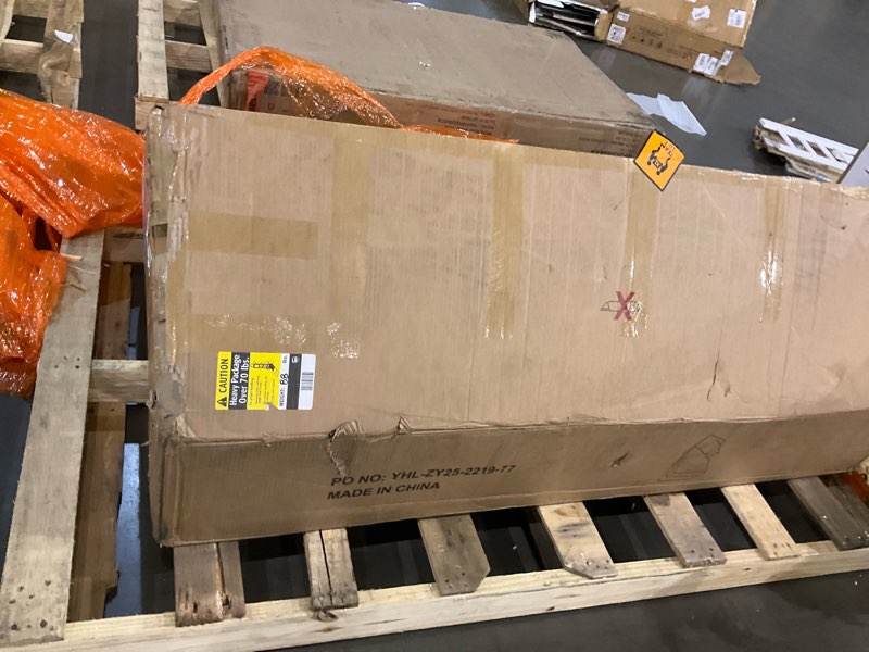 Condition photo showing As Is for Incomplete 123\" U-Shaped Modular Sesctional Sofa, Two L-Shape Chaise with 2 Cloud Couch Sectional with Two Pillows, Couches forLiving Room (Black)