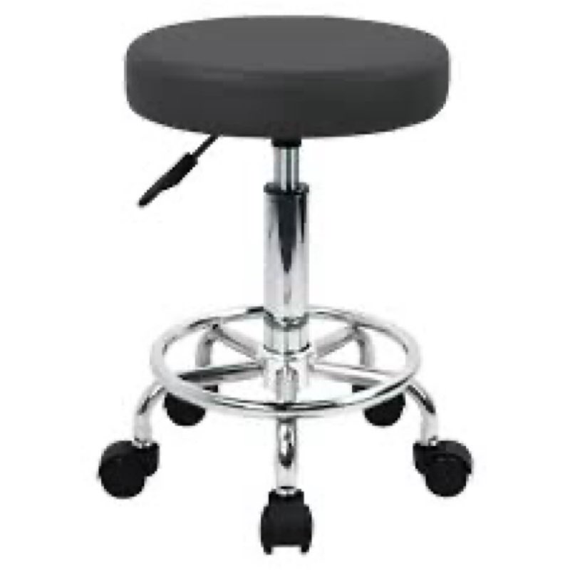 rayyl rolling stool with wheels classic pu leather - 400lb capacity with quiet wheels, 360° swive ad