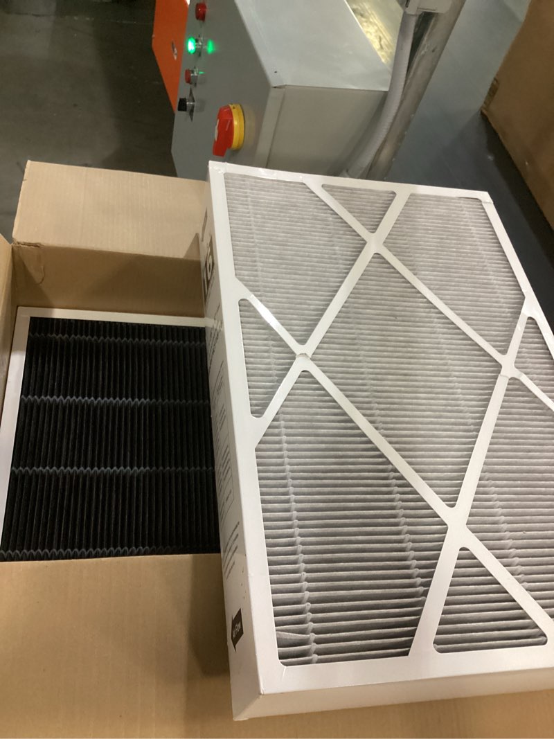 Condition photo showing As Is for 2-pack 6672 16x25x5 merv 16 filter compatible with lennox 16x25x5 and lennox hcc16-28 healthy climate carbon clean merv 16 home furnace filter for hvac system, part # hcf16-16, hcf16-10 b.2-pack x6672 16x25x5 filter