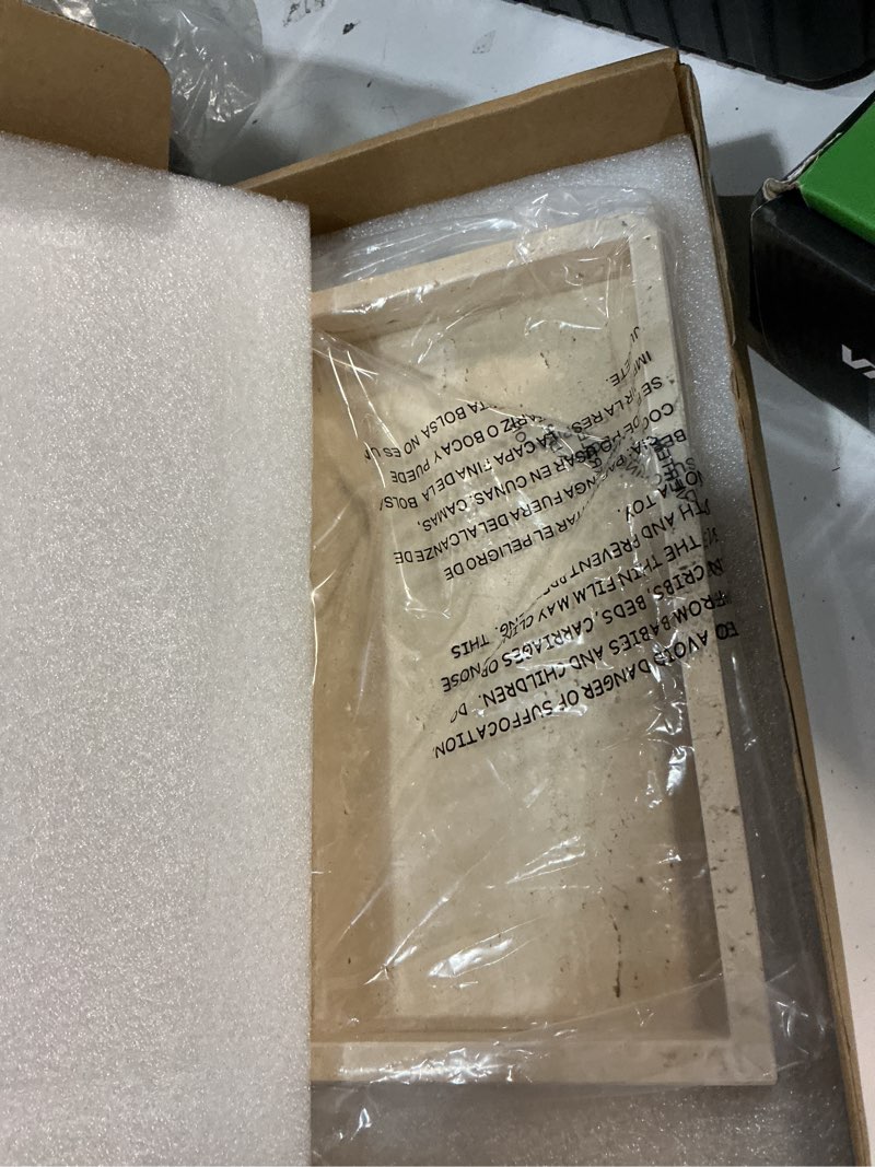 Condition photo showing New/Like New for natural travertine guest towel holder, stone napkin holder for bathroom,gorgeous bathroom napkin holder tray, stylish guest towel holder tray for bathroom toilet dining table, beige 1 9.7x5.5 inch