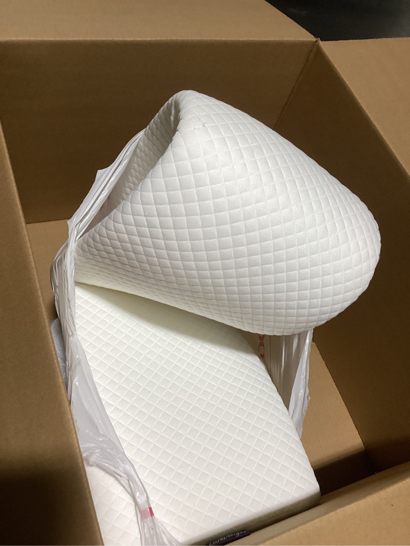 Condition photo showing Good Condition for Bed Wedge Pillow for Headboard Gap Up to 7", Triangle Gap Filler for Bed, Mattress Wedge Gap Filler, Headboard Space Filler, Corner Pillow, White King 76" White King 76''