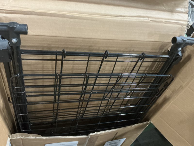 Condition photo showing As Is for Amazon Basics Foldable Shopping Utility Cart with 360-Degree Wheels, Easy Assembly, Black, X-Large