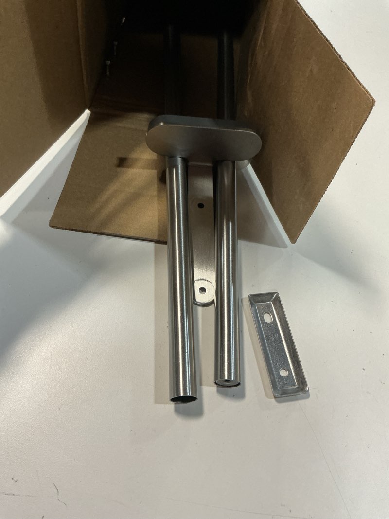 Condition photo showing As Is for Grohe 40802001 Essentials Metal 7.28-in. Double Towel Rail, 26.182 x 4.725 x 2.363, Starlight Chrome Modern 600 mm