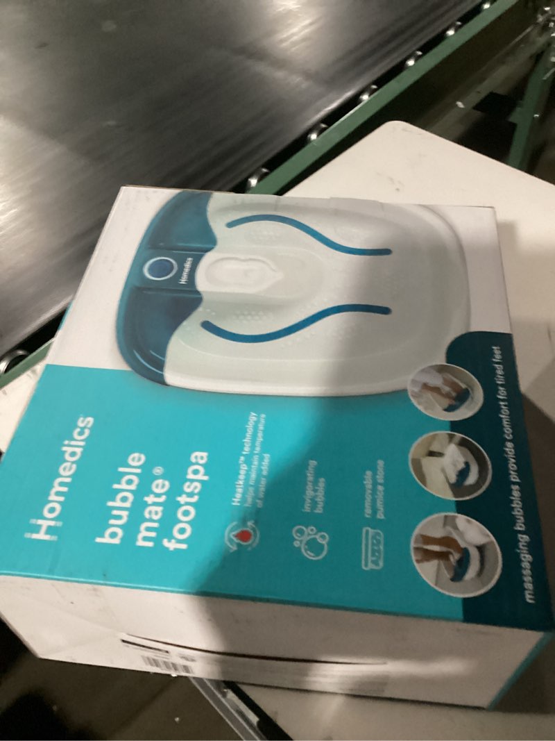 Condition photo showing Good Condition for Homedics Bubble Mate Foot Spa, Toe Touch Controlled Foot Bath with Invigorating Bubbles and Splash Proof, Raised Massage Nodes and Removable Pumice Stone