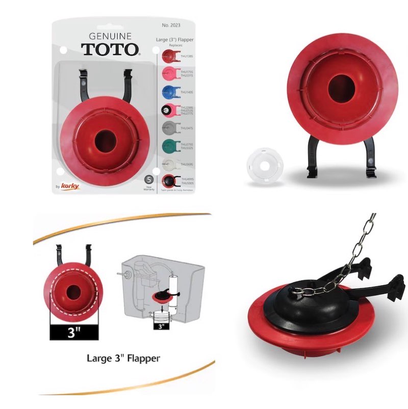 Korky Genuine TOTO 3-in Rubber Toilet Flapper For Fits All Toto 3-in Toilet Models