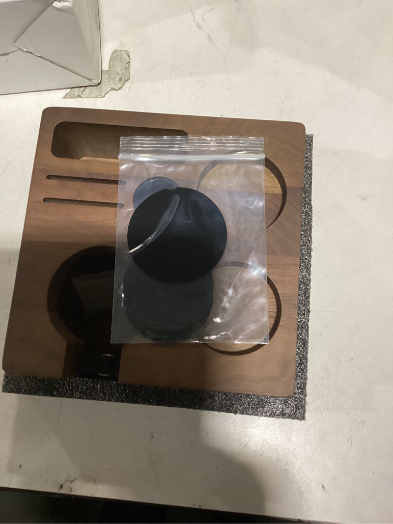 Condition photo showing New/Like New for Walnut Espresso Tamping Station 54mm for Breville Machines Espresso Accessories Organizer Tamper Distributor Portafilter Holder and Multi Accessory Storage 54mm Walnut