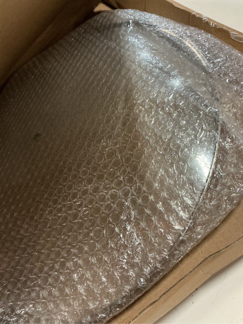 Condition photo showing New/Like New for glass lid for large pots and pans, 14 inch cover for replacement, commercial lid for cookware, frying pans, stockpot, dishwasher safe and oven safe up to 400°f fit inner dia14 to 14.4 inch black