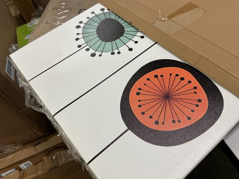 Condition photo showing Good Condition for 3pcs Framed Abstract Boho Floral Wall Art Vibrant Canvas Posters and Prints Modern Flower Paintings Pictures Artistic Wall Decor for Bedroom Living Room Office and Dorm Decoration Colored Flowers Canvas 16x24 Framed