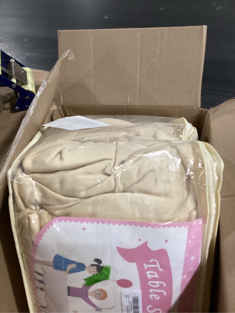 Condition photo showing Good Condition for wish care 6 pack light champagne rectangle table clothes for 6 foot tables, polyester fitted tablecloths 6ft stretch table cover for wedding, birthday, parties, trade show, craft show 72" x 30" (6 ft - 6 pcs) light champagne
