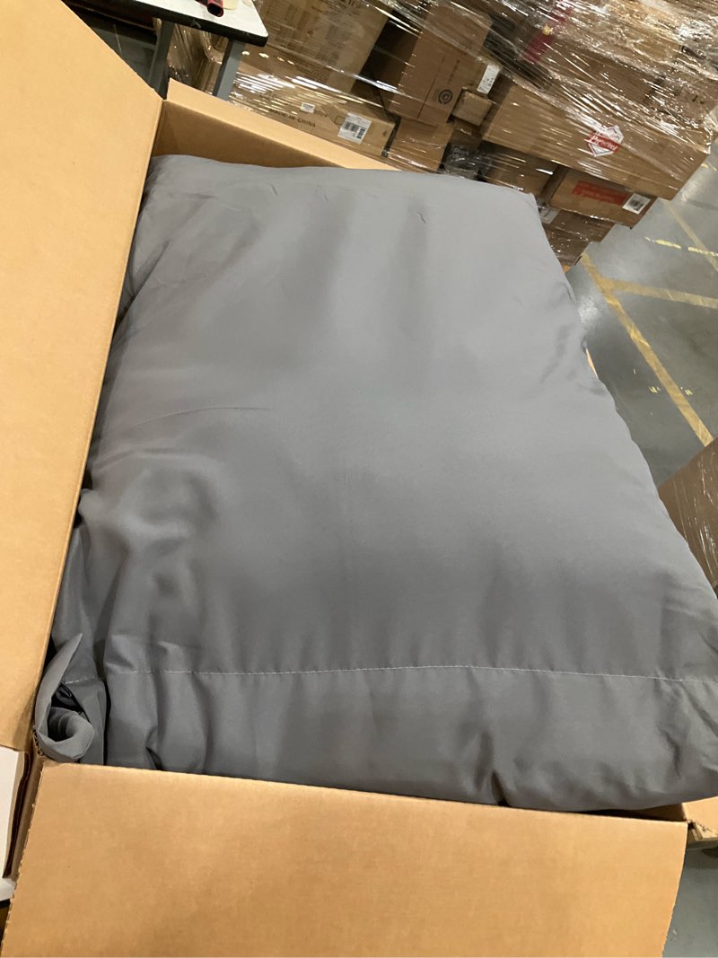Condition photo showing Good Condition for kigley 2 pcs chaise lounge cushions, 77.9 x 22 x 4.7 inch outdoor lounge chair cushions with pocket, thick tufted patio recliner replacement with ties, fade resistant for pool furniture (light gray) 2 light gray