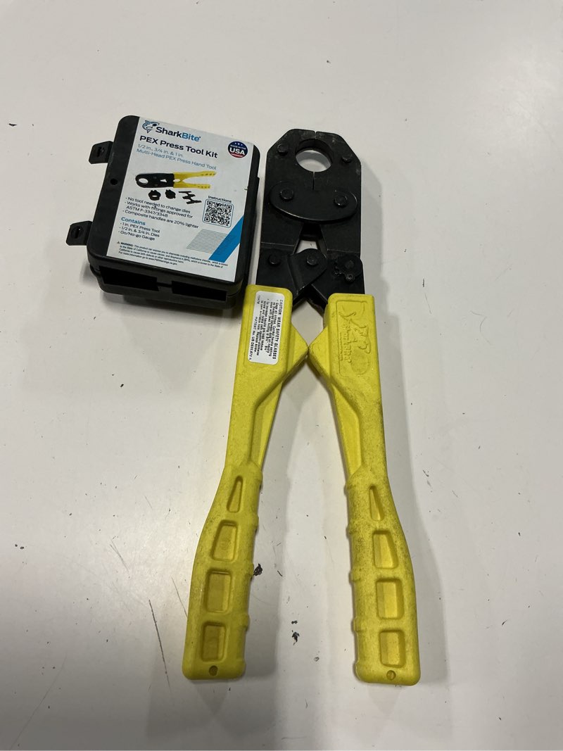 Condition photo showing As Is for sharkbite 1/2-in to 1-in pex press tool