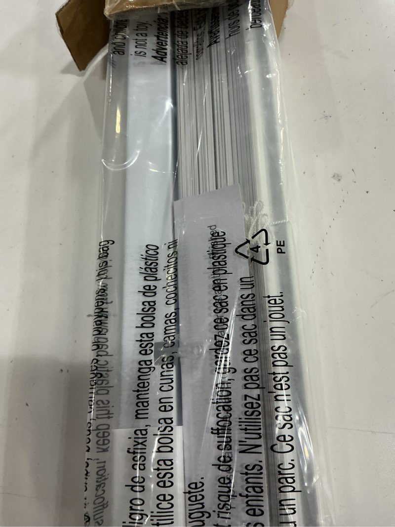 Condition photo showing New/Like New for lazblinds no tools no drill 1" vinyl mini blinds, cordless blinds for windows, light filtering horizontal window blinds & shades, 30" w x 64" h, white cordless-white 30" w x 64" h