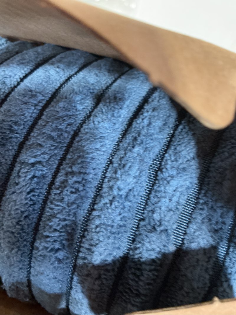 Condition photo showing New/Like New for miulee pack of 4 blue-orange corduroy decorative throw pillow covers 20x20 inch soft boho striped pillow covers modern farmhouse home decor for summer sofa living room couch bed 20" x 20" (pack of 4) blue-orange