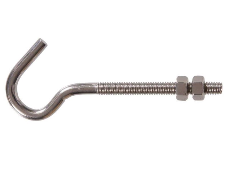 5/16 in. x 5 in. Stainless Steel Clothesline Hook Bolt with 2 Hex Nuts (5-Pack)