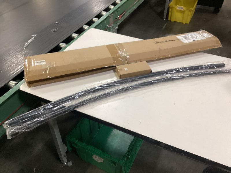 Condition photo showing New/Like New for adjustable 50-85 inches curved shower rod, extra wide, rustproof, round shower curtain rod for bathroom, shower stall, need to drill, black black 50-85 inches