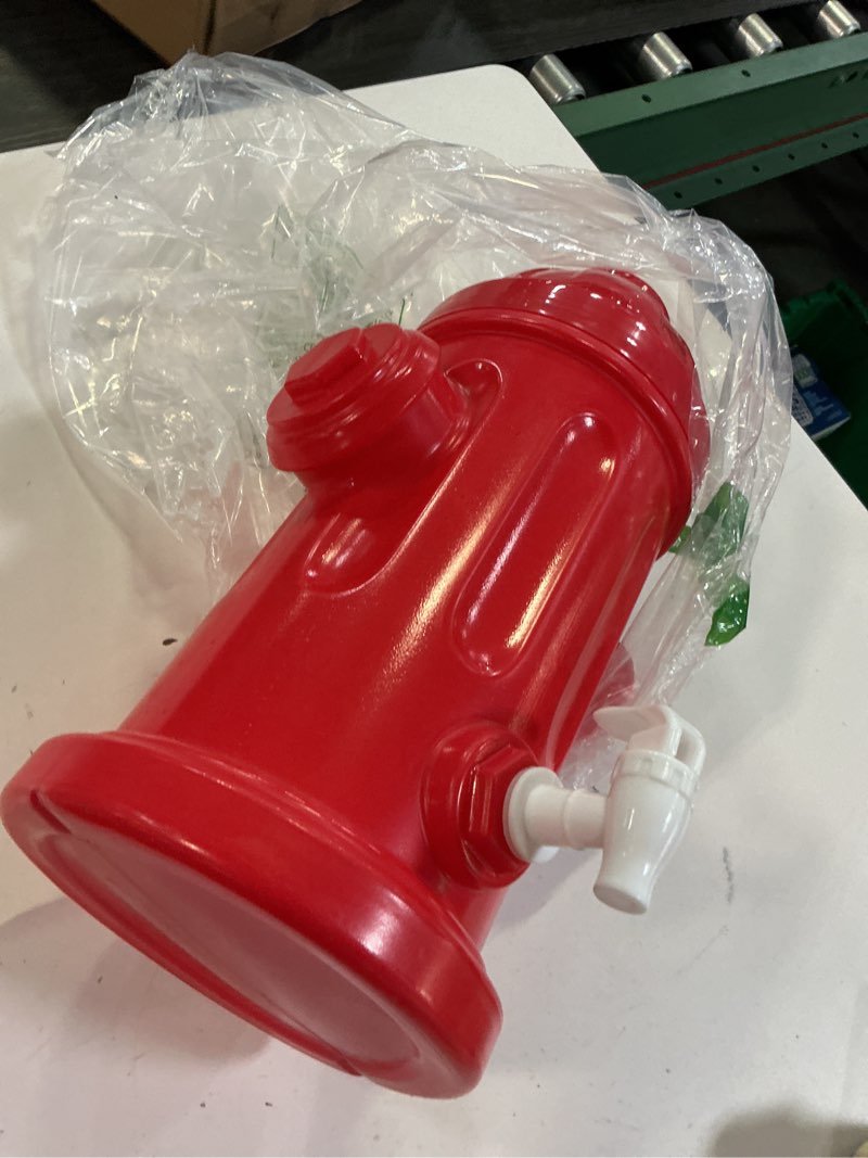 Condition photo showing Good Condition for liliful 1.5 gallon drink dispenser firefighter racing birthday party beverage dispenser plastic dog paw party supplies for kids fighter theme decorations (fire hydrant)