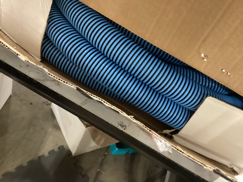 Condition photo showing Good Condition for poolmaster manual pool vacuum hose, 35 ft x 1-1/2” for inground & above ground pools, not for automatic cleaners, kink-free, heavy duty pool cleaner hose with swivel cuff – made in usa