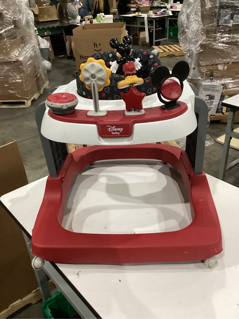 Condition photo showing As Is for red)))disney baby ready, set, walk! dx developmental walker, minnie grey dots