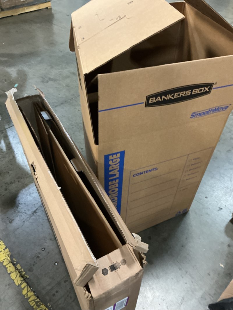 Condition photo showing Good Condition for bankers box 4 pack small wardrobe moving boxes with short brown