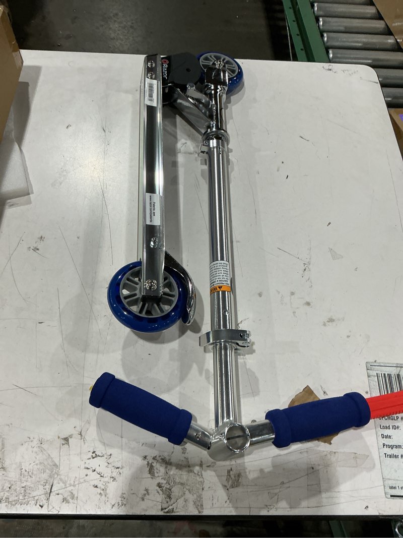 Condition photo showing New/Like New for razor a kick scooter for kids - lightweight, foldable, aluminum frame, and adjustable handlebars blue