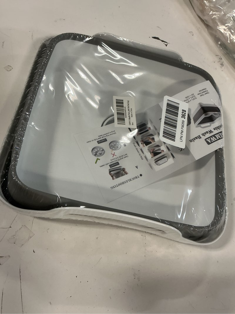 Condition photo showing New/Like New for Collapsible Wash Basin for Baby Bottles - 2.4 Gallons Portable Wash Bin for RV Camping Sink, Space-Saving Dish Tub (Gray)