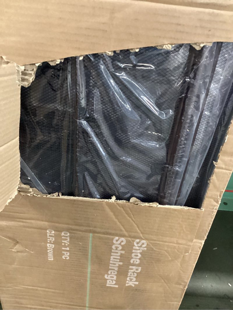 Condition photo showing As Is for Shoe Rack, Long Shoe Organizer,Max Holds 50 Pairs,8 Tier Metal Shoe Storage Shelf,4-Tier Stackable Shoes Organizer for Garage, Entryway,Bronze 8 Tier Bronze