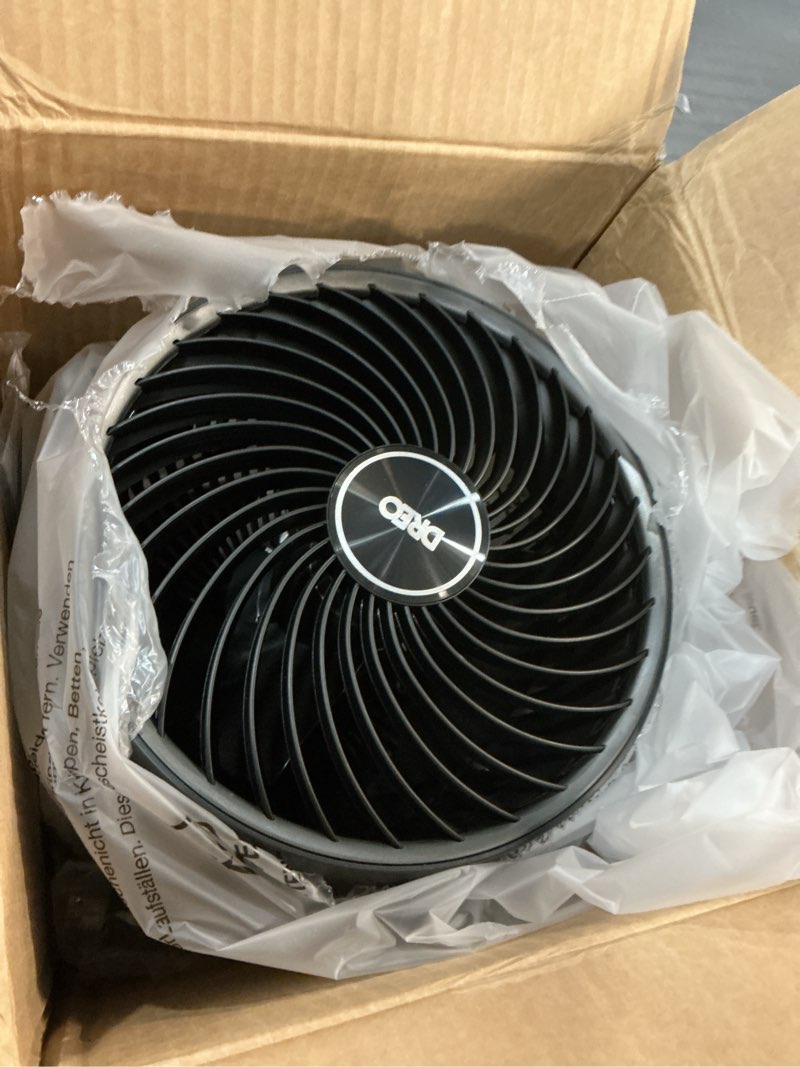 Condition photo showing Good Condition for Dreo Fan for Bedroom, 13-Inch Oscillating Table Air Circulator Fan for Whole Room, 120° Tilt Adjustment, 28dB Ultra-Quiet, 70ft Powerful Airflow, 4 Speeds Desk Fans with Remote for Home, Office Standard Black