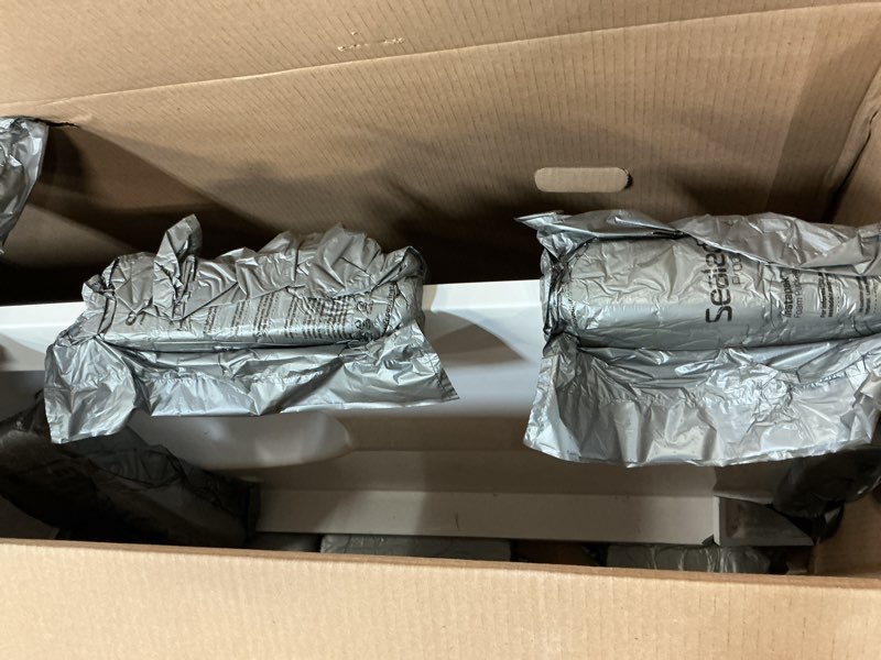 Condition photo showing As Is for Project Source 61-in x 22-in White Cultured Marble Singl