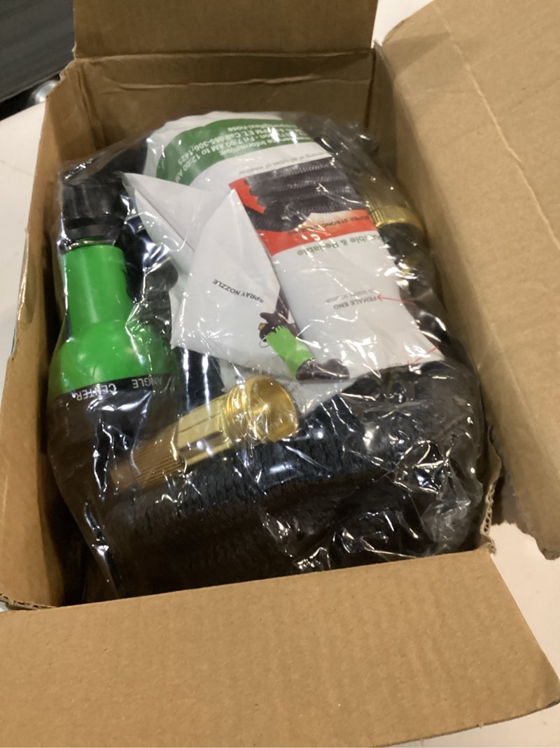 Condition photo showing Good Condition for flexi hose expandable garden hose with 8 function nozzle, 50ft - lightweight retractable garden hose, water hose - no-kink flexibility, 3/4 inch solid brass fittings and double latex core