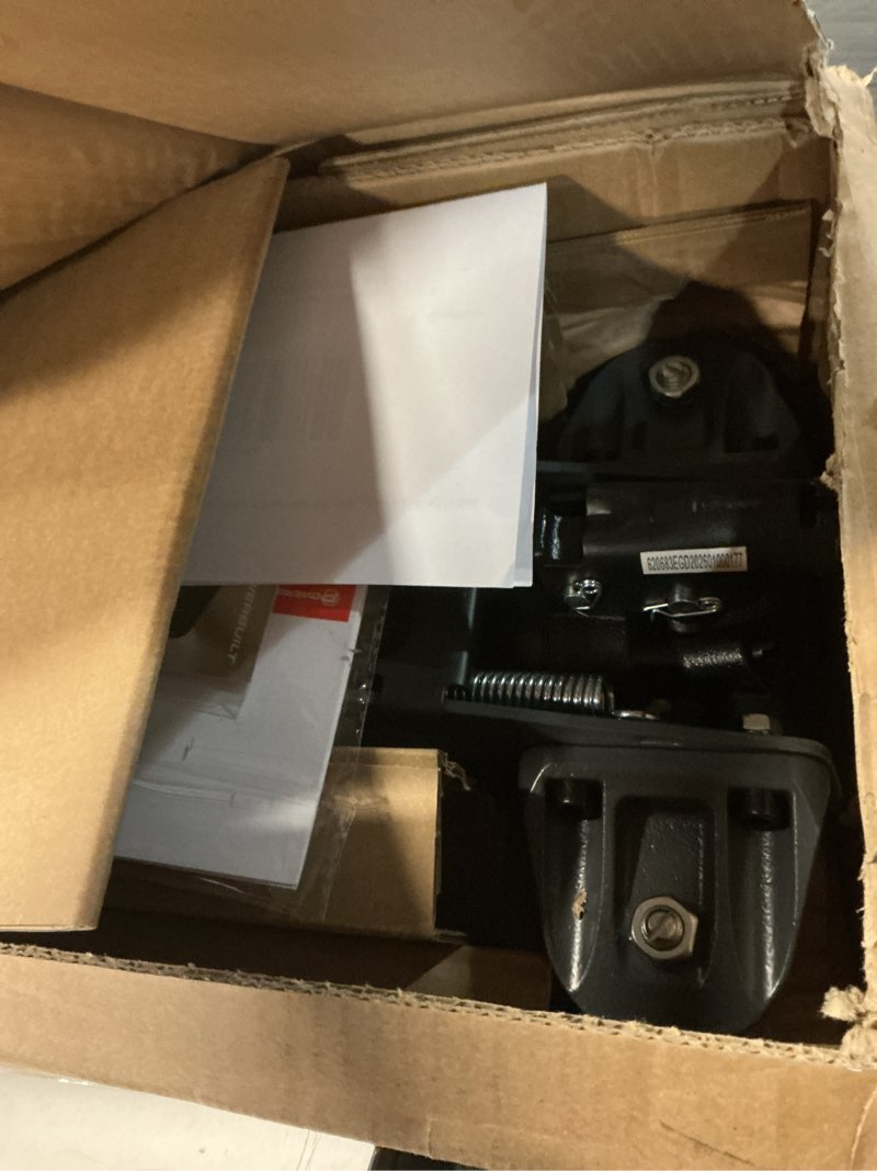 Condition photo showing New/Like New for powerbuilt biggie smalls 2.5-ton off-road trolley jack with 4" oversized wheels, saddle extension, integrated handle storage, portable design for suvs, trucks, and off-road vehicles 620683ece