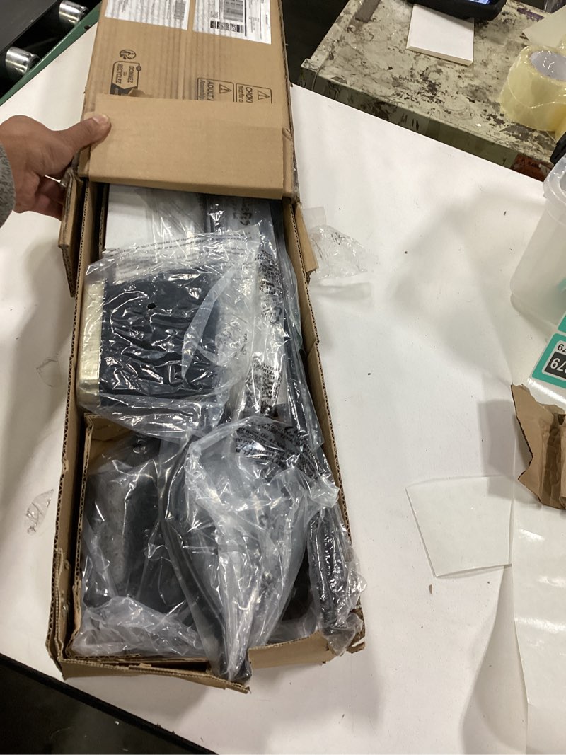 Condition photo showing New/Like New for 5 Pieces 31In Fireplace Tools Set, Wrought Iron Fireplace Tools with Ergonomic Handle, Fireplace Accessories Set Included Tong, Shovel, Base, Poker and Brush for Indoor (Antique Bronze)