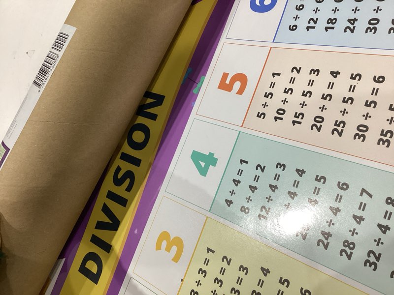 Condition photo showing Good Condition for ixl division poster, math poster with division math facts, classroom posters for elementary and middle school math, educational posters and classroom decor