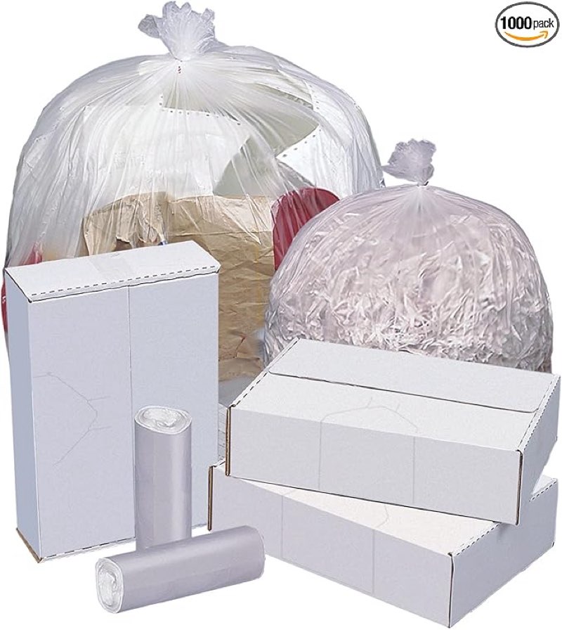 Highmark™ High-Density Can Liners, 6 Mic, 10 Gallons, 24" x 24", Natural, Box Of 1,000