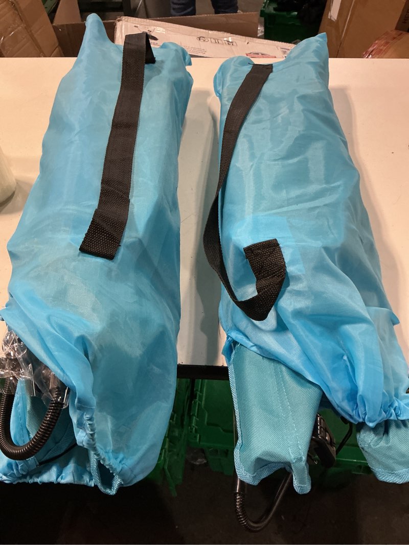 Condition photo showing Good Condition for homcosan portable low folding beach chairs set of 2 with detachable umbrellas - lightweight camping chairs for adults with cup holder & storage pockets, carry bag included (blue & pink)