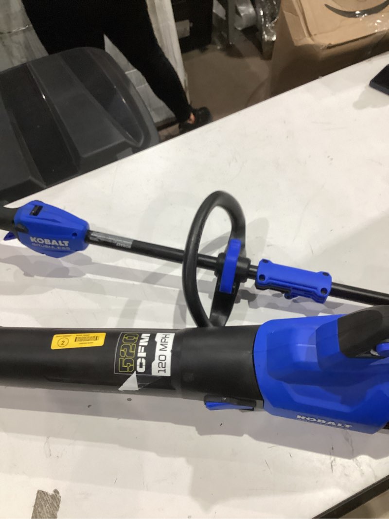 Condition photo showing As Is for kobalt gen4 40-volt cordless battery string trimmer and leaf blower and combo kit 4.0 ah (battery included) (charger included)