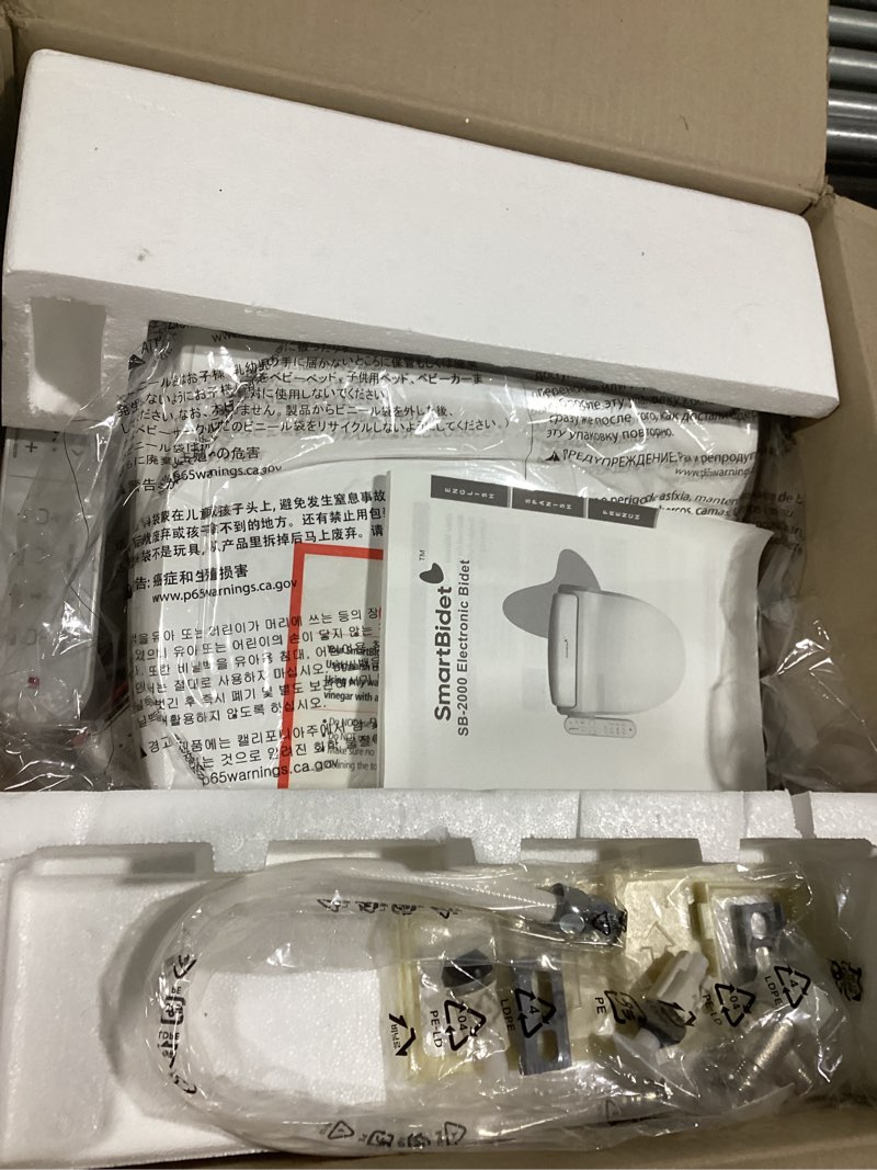 Condition photo showing As Is for SmartBidet® SB-2000WR Electric Smart Bidet Toilet Seat with Heated Seat, Warm Air Dryer, Temperature Control Wash, and Control Panel, Round Seat Round Side Control