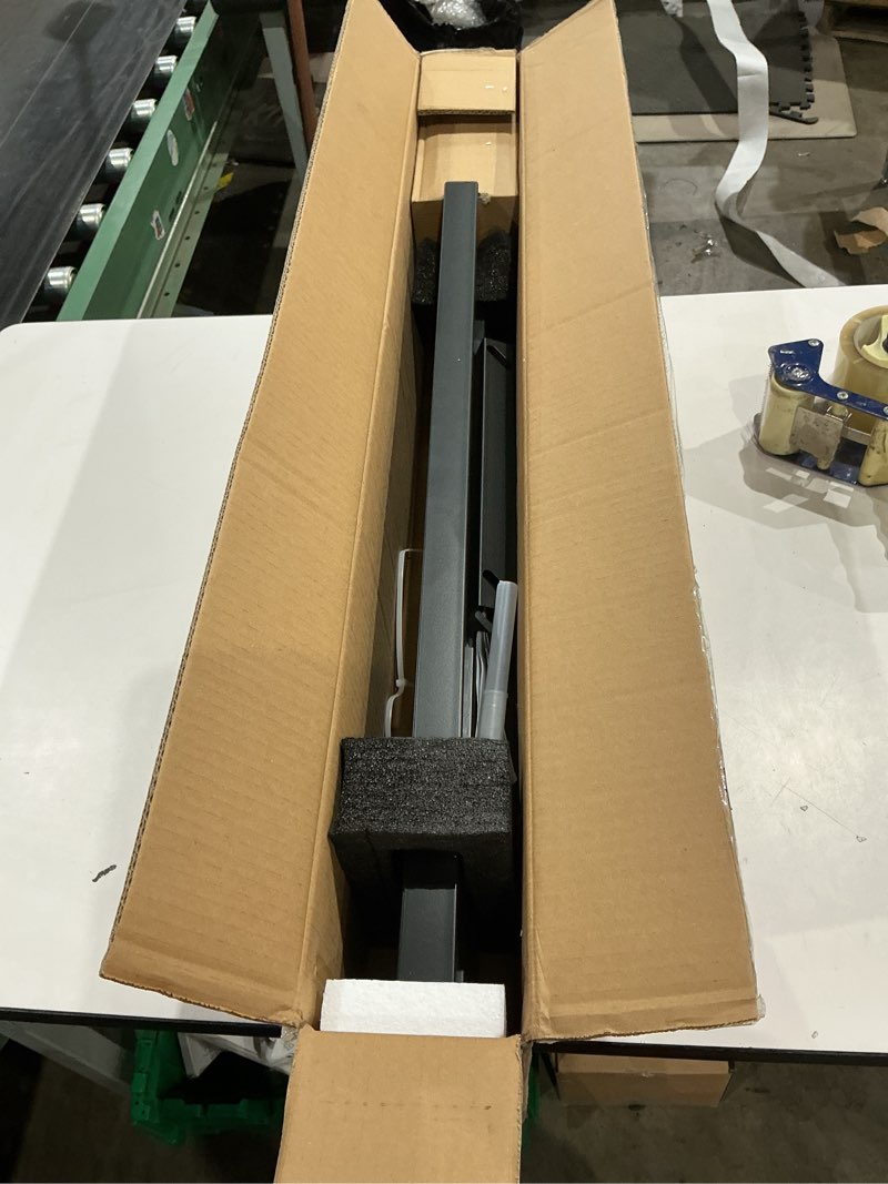 Condition photo showing As Is for vivosun 2-step stair handrail 26"x36" wrought iron porch railing black | sturdy wrought iron handrail for elderly and family; rustproof black; full hardware included; for porch, deck, concrete steps black 2 steps straight-square