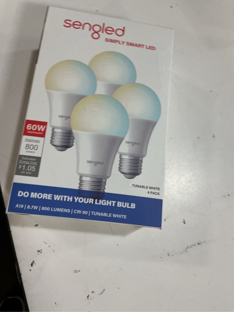 Condition photo showing New/Like New for sengled dual mode smart light bulbs with remote & app control, led bulbs 2700k-6500k dimmable, remote control light bulbs 60w equiv, local group control (4p no remote, no support alexa & google)