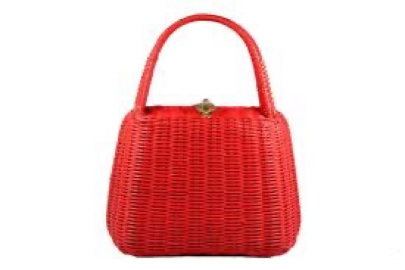 Red wicker purse