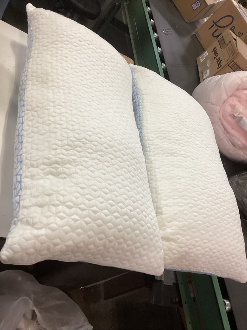Condition photo showing As Is for Shredded Memory Foam Pillows King Size Set of 2, Cooling Pillow Firm and Soft Adjustable for Side Back Stomach Sleepers King (2 Pack)