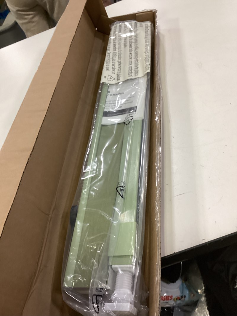 Condition photo showing Good Condition for LazBlinds Cordless Cellular Shades, No Tools No Drill Light Filtering Honeycomb Shades Pleated Blinds for Windows, 22 1/2'' W x 64'' H, Green Light Filtering-green 22 1/2'' W x 64'' H