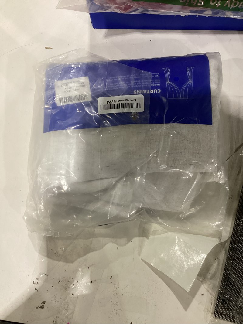 Condition photo showing New/Like New for MIULEE Non-See-Through Privacy Linen Curtains 2 Panels, Light Filtering Window Curtains Farnhouse Textured Back Tab Semi Sheer Drapes for Bedroom Living Room, 52 x 72 Inches Long, White 52"W x 72"L (Pack of 2) White