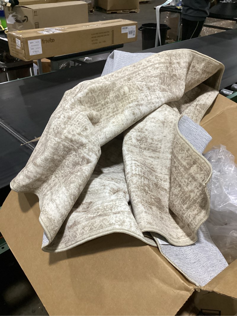 Condition photo showing Good Condition for soalmost washable area rug 8x10, large soft rugs for living room vintage beige carpet 8x10 area rugs for bedroom dining room non-slip stain resistant under table rug beige 8' x 10' (rectangular)
